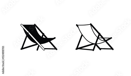 deck chair silhouette, high quality vector