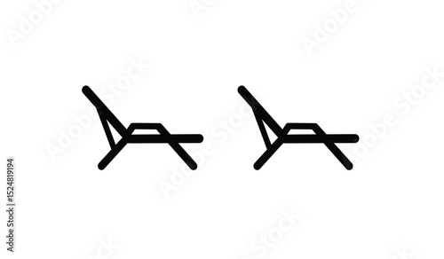 deck chair silhouette, high quality vector
