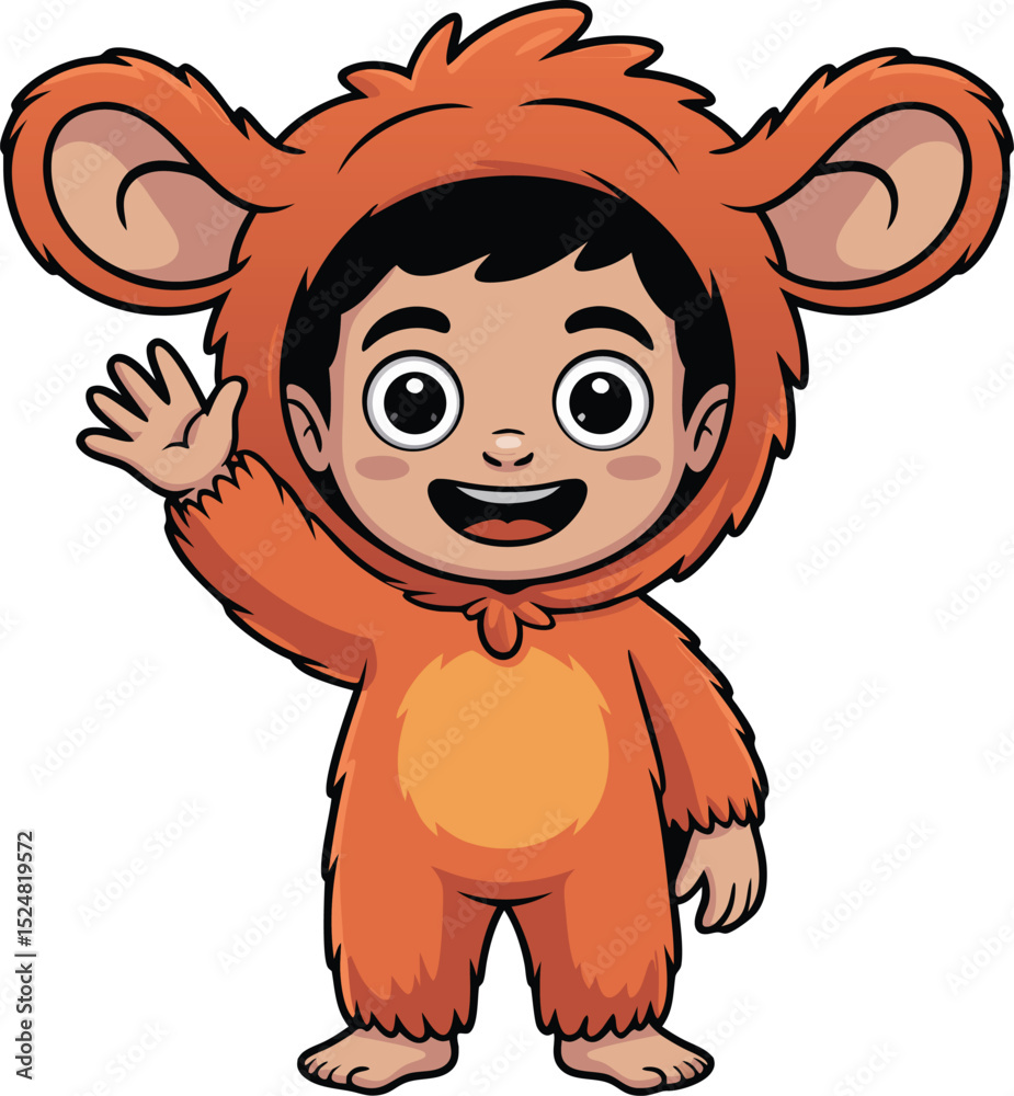 Fototapeta premium A Boy in a Monkey Costume