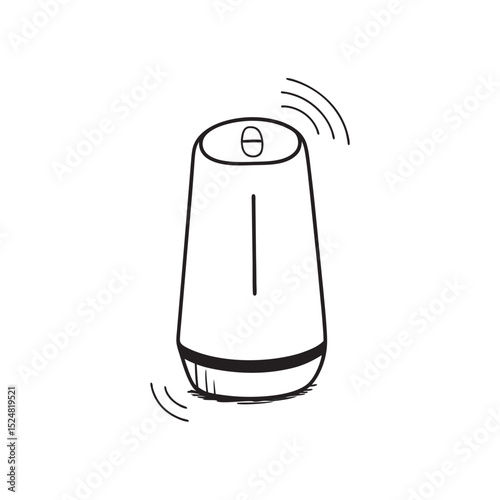 line-art-of-smart-speaker-on-the-white-background.eps