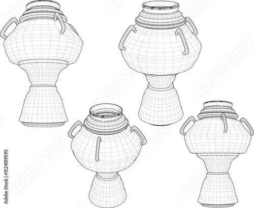 vector illustration design of old clay vase classic vintage ethnic traditional 