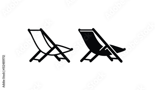deck chair silhouette, high quality vector