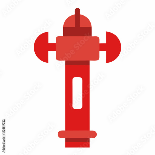 Red fire hydrant icon flat design illustration