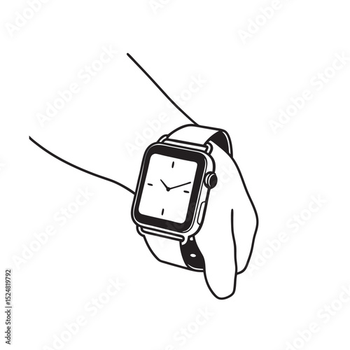line-art-of-smartwatch-on-the-white-background (1).eps