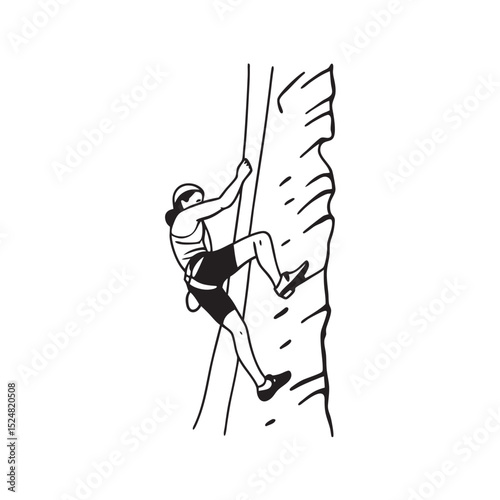 line-art-of-speed-climbing-on-the-white-background.eps