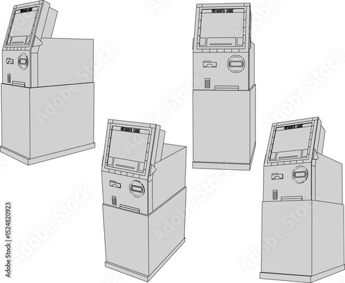 vector illustration of ATM machine design for withdrawing cash