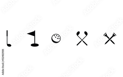 set of golf design, vector, isolated on transparent background