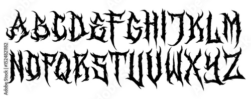 Uppercase Death Metal Font – Full Alphabet Design