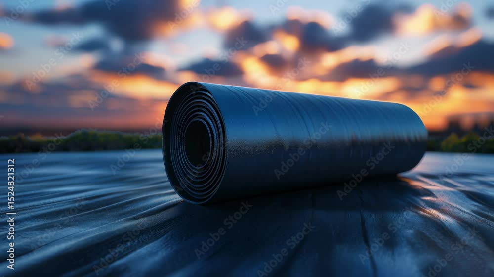 Epdm rubber roofing material on rooftop  durable waterproof membrane for urban construction
