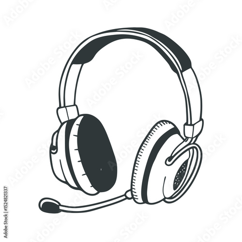 line-art-of-tech-support-headset-on-the-white-back (3).eps