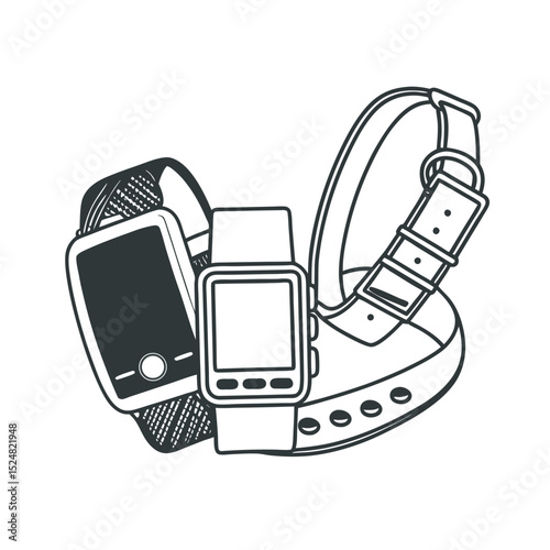 line-art-of-wearable-fitness-tracker-on-the-white- (1).eps