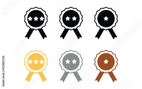 Winner badge stars design, vector, isolated on transparent background