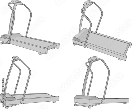 vector illustration of a simple modern treadmill sport fitness machine design