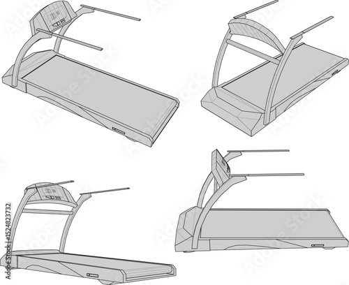 vector illustration of a simple modern treadmill sport fitness machine design