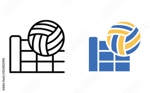 set of volley ball design, vector, isolated on transparent background