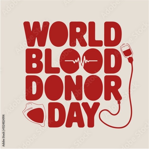World Blood Donor Day typography, World Blood Donor Day