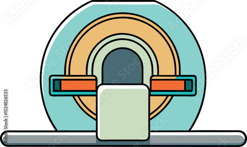 MRI Scanner Side View with Controls Icon
