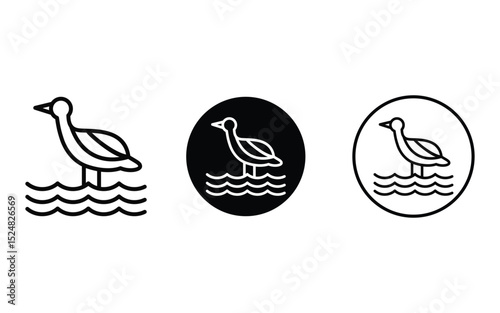 creative bird beach design, vector, isolated on transparent background
