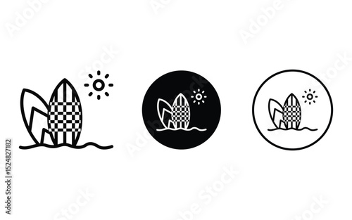 creative surf board design, vector, isolated on transparent background