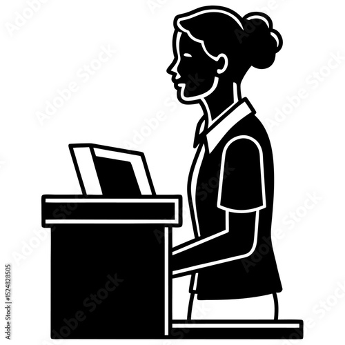 woman working on laptop