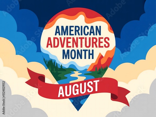 Wallpaper Mural Celebrate American Adventures Month in August A Colorful Graphic with Scenic Landscapes and Bold Typography Torontodigital.ca