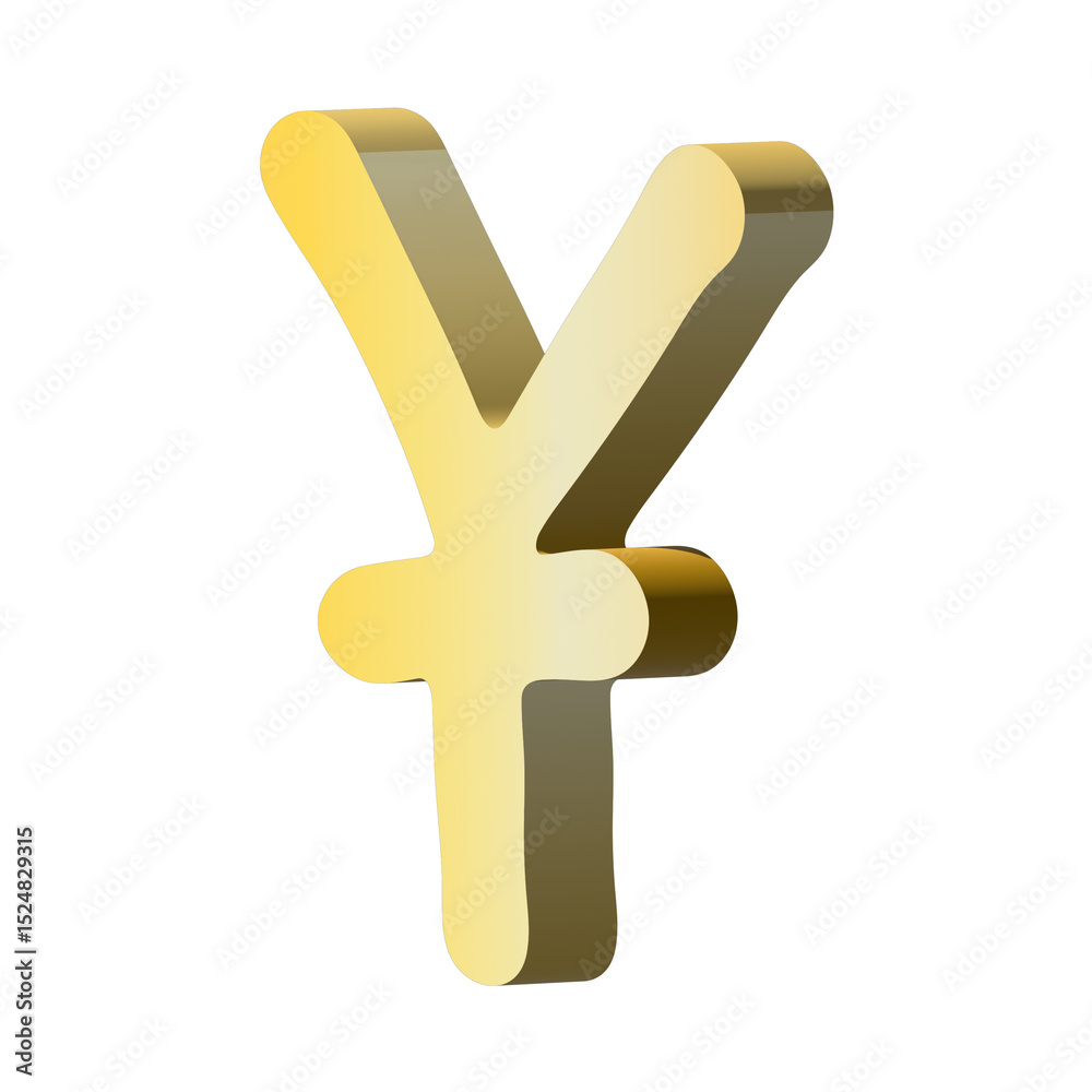 Fototapeta premium 3d chinese yuan currency symbol. Single element for design