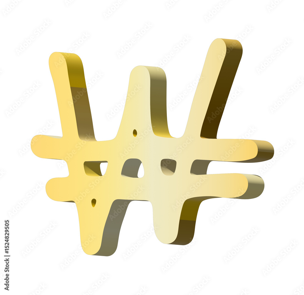 3d won currency symbol. Single element for design 3d won currency symbol. Single element for design