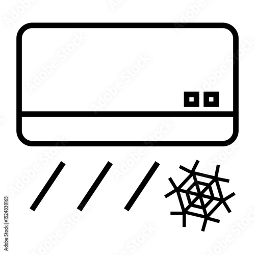 冷房モードで作動中のエアコンのシンプルなアイコンイラスト