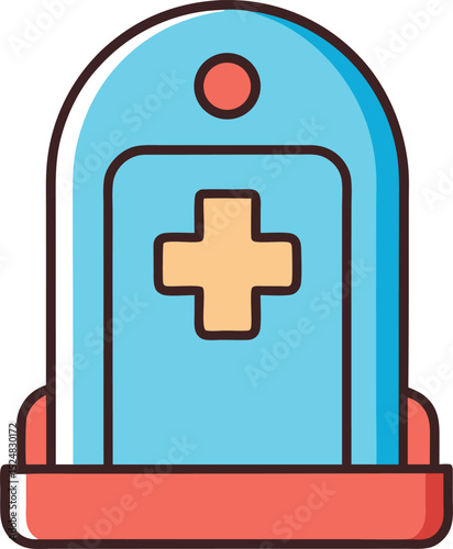 

First Aid Emergency Kit with Cross Icon