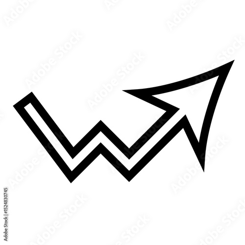 ジグザグのWと上向き矢印のアイコン