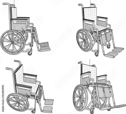 vector illustration of wheelchair design for mobility aids for disabled people
