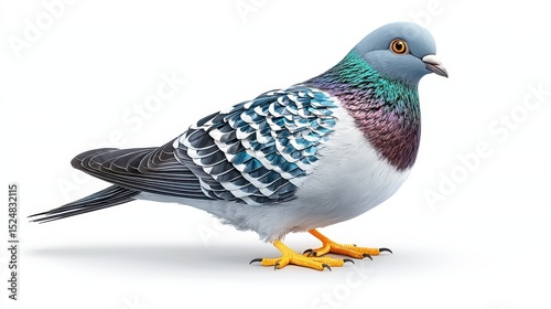Pixelated Pigeon Vibrant Digital Art Illustration