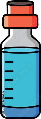 Beaker or Measuring Cylinder with Blue Liquid