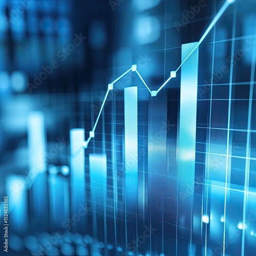 Upward trending bar and line graph, depicting growth and progress in business