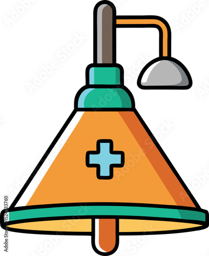 Laboratory Flask with Medical Cross Vector