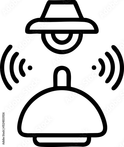 Eco friendly Alert system icon featuring a bell and notification signal.
