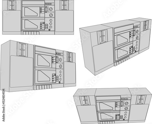 vector illustration of old classic vintage compo tape design for listening to music