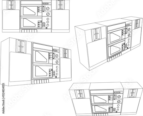 vector illustration of old classic vintage compo tape design for listening to music 