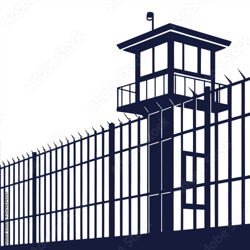 silhouette jail icon on white background