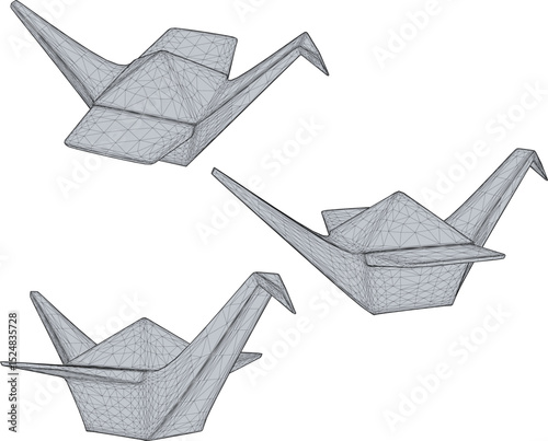 vector illustration of table decoration design in the form of a bird-shaped paper toy