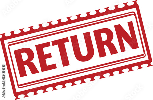 Red "RETURN" Stamp Illustration: Vector Graphic for Retail, E-commerce, and Customer Service