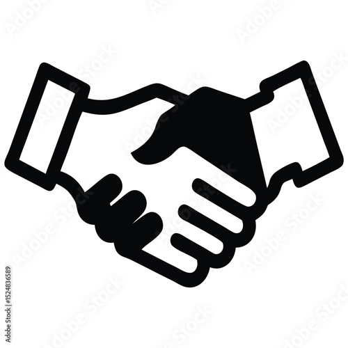 Simple Agreement Icon Depicting a Handshake for Business and Partnership Deals
