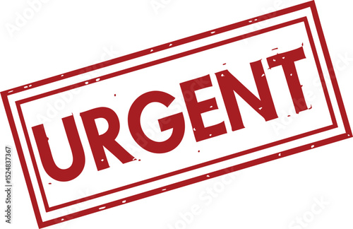 Red "URGENT" Rubber Stamp Illustration Isolated on White Background - Deadline and Important Notice.