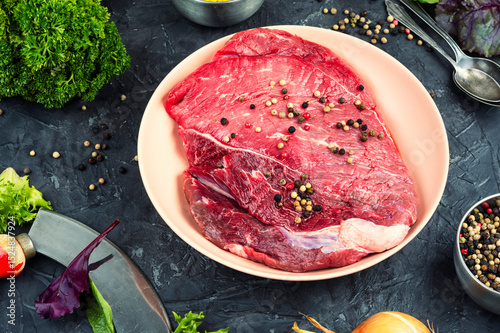 A whole piece of Beef Brisket.