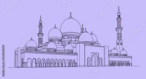 Line Drawing of Sheikh Zayed Mosque