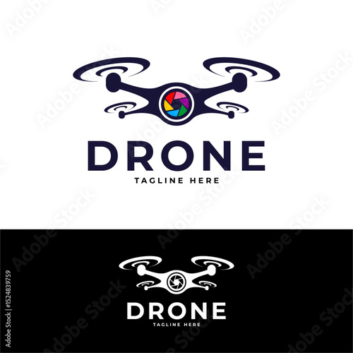 drone camera logo design template