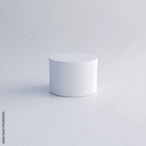 Clean Minimalist White Cylinder Product Display Stand Mockup Perfect for showcasing your products in a simple, elegant style.  Ideal for online shops, branding, and marketing materials.