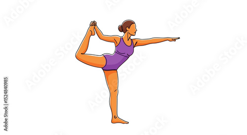 Woman in a Yoga Pose, Reaching Out