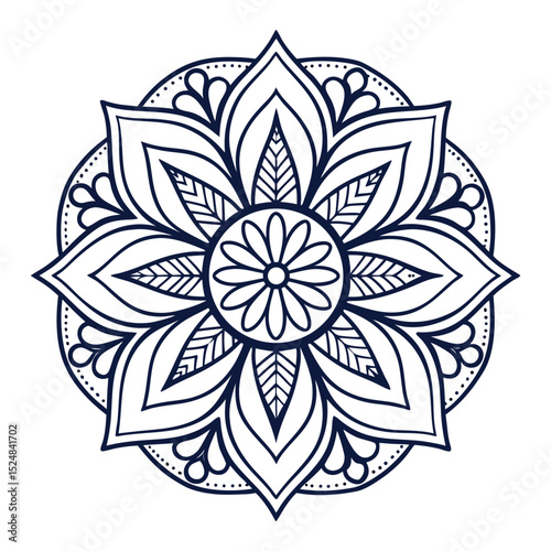 mandala, mandala design, mandala design idea, mandala design vector, mandala sample Isolated flower mandala in vector. Round line pattern. Vintage monochrome element for coloring pages and design	