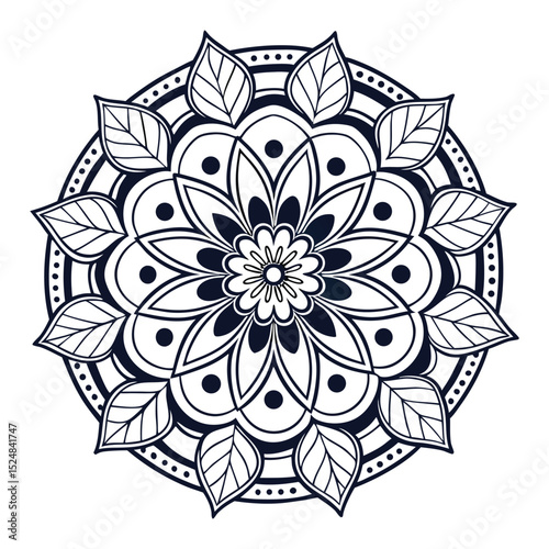 mandala, mandala design, mandala design idea, mandala design vector, mandala sample Isolated flower mandala in vector. Round line pattern. Vintage monochrome element for coloring pages and design	